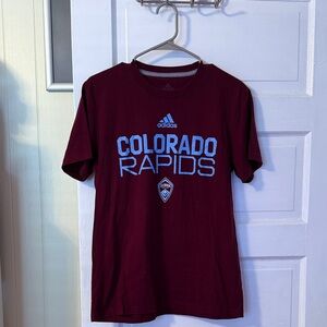 Adidas Maroon Colorado Rapids Tee with Blue Accents